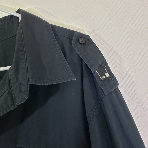ARTFUL DODGER 3X Black, Gray Embroidered, Military, Button Front Shirt Jacket - Picture 9 of 13
